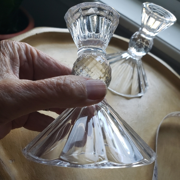 Crystal Glass Candlestick Holders - Picture 5 of 11